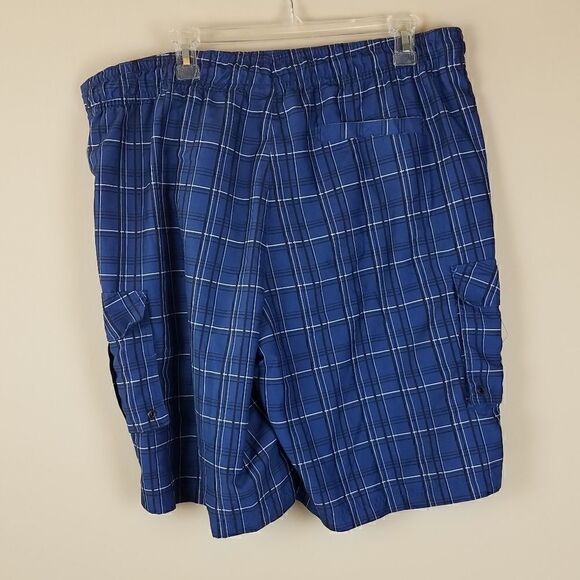 Red Camel Navy Plaid Swimming Trunks - Picture 5 of 7